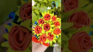Beautiful Paper Flower Bouquet 💐 | Easy DIY Gift Idea from Paper | #shorts #trending #boutique #diy