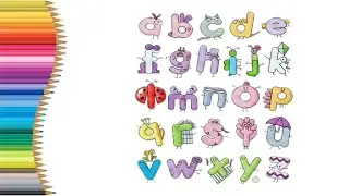 Cute Alphabet A to Z Drawing for Kids | Easy ABC Cartoon Letters | Learn Alphabet Drawing