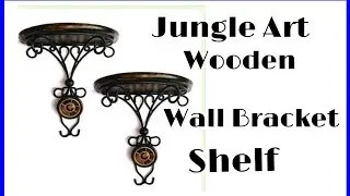 Jungle Art Wooden Wall Bracket Shelf || Decor Set Of 2 || Wall Bracket Shelf