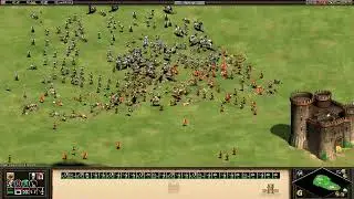 AoE2 Match - Defensive start, aggressive end. Goths Vs Turks battle.