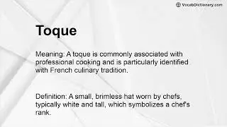 Toque Meaning