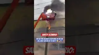 Worker jumps out of burning aerial lift #jjsafetyllc #safetyfirst #safetyfails