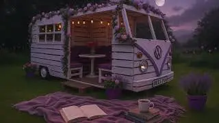Moonlit Camper Cafe Ambience  Dreamy Lofi Beats for Calm Nights