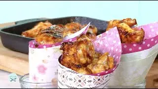 ALITAS DE POLLO CON SALSA BBQ A LA GRILLA junto a Virginia Demaria