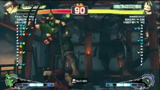 Kiryu Tsukimiya (Guy) vs. Kazuma (Ryu), Mamecocco (Ibuki), Benimaru (Bison) - SSFIV AE 2012 Matches