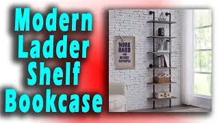 Hombazaar Industrial 6 Tier Modern Ladder Shelf Bookcase
