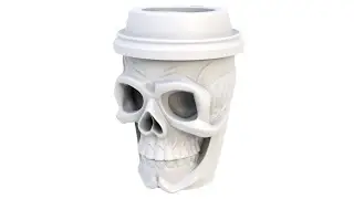 3D model of a Halloween coffee cup. A emotional mug. Superhive, CGtrader, Cults3d (no sound)