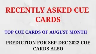 Good news:- Recently asked cue cards with exam Location||SEP-DEC 2022 cue cards update ||Must watch