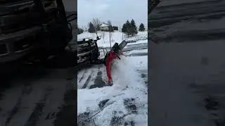 Boss Dxt in action❄️ #bosssnowplow #plowing #minnesota #snow #ford #snowday #snowfall #priorlake