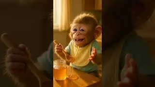 Baby Monkey&rsquo;s First Taste of Honey 🍯 | Cutest Reaction Ever!