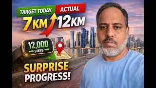 Target 7 KM Tha&hellip; 12 KM Ho Gaya 😮 | Doha Corniche Walk| Fitness Journey #Consistency Challenge#status