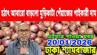 20/01/2026 হঠাৎ আবারো বাড়লো মুড়িকাটা পেঁয়াজের পাইকারী দাম আজকের খবর বাজারে পেঁয়াজ রসুনের দর দাম কত ?