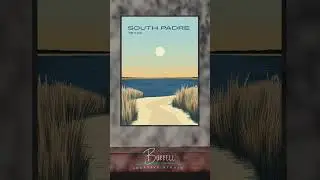 South Padre Texas Beach Sunset Travel Poster & Wall Art Poster Print