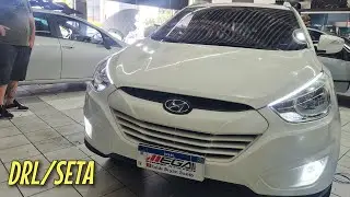 Ix35 2014 Caixa Sub Slim Unlike Amplificada + Fita Drl com Seta Sequencial