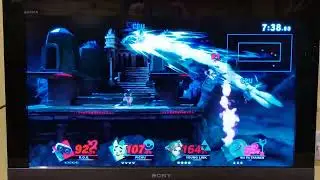 Super Smash Bros Ultimate R.O.B. double spike edgeguard K.O.!