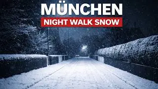 Munich Winter Night Snowfall Walk ❄️ Snowy Streets & Silence