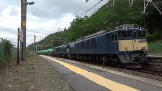 久しぶりの撮影です【211系普通列車】中央西線日出塩駅に到着～発車【EF64重連】石油返空貨物列車　8084レ南松本→稲沢…日出塩駅手前でで行き違い…