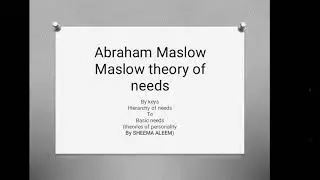 Abraham Maslow theory| theory of needs| hierarchy and basic needs (urdu/hindi)