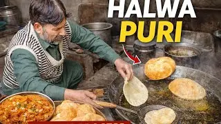 Desi Style Halwa Puri | Complete Making Process & Final Taste Review”