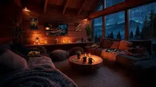 Rainy Evening Ambience | Dog & Cats Sleeping, Candlelight & Cozy Rain on Window Sounds