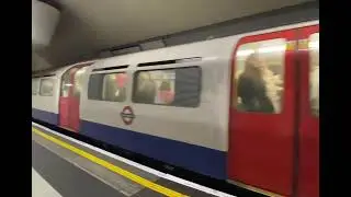 London Underground Piccadilly line arriving Green Park station