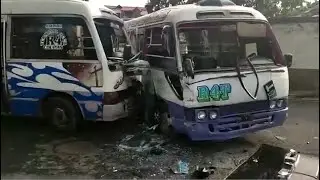 Microbuses de la ruta 4T accidentados