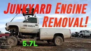 Junkyard Engine Removal! OBS Chevy!