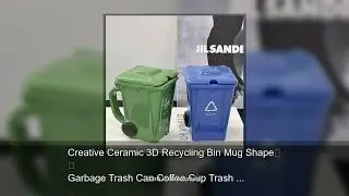 Creative Ceramic 3D Recycling Bin Mug Shape Garbage Trash Can Coffee Cup Trash can modeling cup