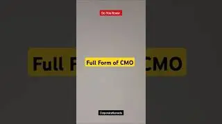 Full Form of CMO | #fullforms #fullform #gk ##gkquiz #education #abbreviation #cmo