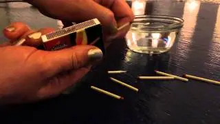 Lighting Wooden Matches and Extinguishing in Water ASMR