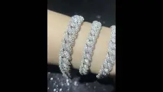 6mm 20mm Gold Plated 925 Sterling Silver VVS Moissanite Diamond Cuban Bracelet #diamond