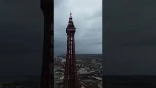 Blackpool Tower on a Monday morning 🌄 #dronevideo #drone #4kvideo #beach #blackpool