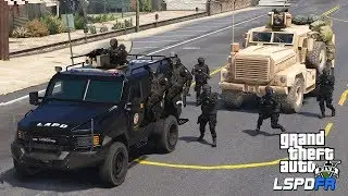 GTA 5 - HUGE SWAT TEAM RAID! LSPDFR Episode #203 MRAP & Lenco Bearcat SWAT Team Raids Gang Meeting!