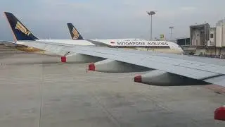 Singapore Airlines Airbus A330-300 Push Back, Start Up, and Take Off from Singapore Changi Airport