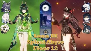 [Luna III] Nefer Lunar Bloom & Hutao Plunge Spiral Abyss floor 12 | Genshin Impact