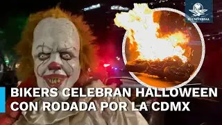 Rodada del terror termina hasta con moto en llamas