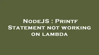 NodeJS : Printf Statement not working on lambda