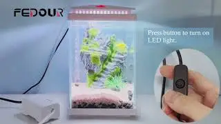 FEDOUR A1 Fish Tank Starter Kit with Air Pump LED Light Decoration Water Changer and How to Install