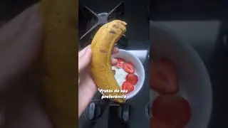 Receita pra lanche da tarde 🍌🍓#shorts #fitness #receitassaudaveis