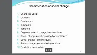 (Sociology) Characteristics of Social Change