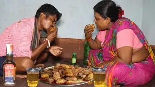 Village Style Cooking Pork Masala Curry  || Eating And Drink Wine One Couple ||