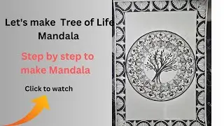 Let's draw Tree of Life Mandala[how to draw tree of life mandala step by step]