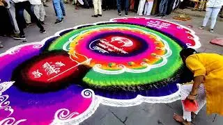 संतश्रेष्ठ तुकाराम महाराज पालखी प्रस्थान सोहळा निमित्ताने काढलेली रांगोळी 2022