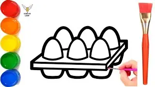 How to Draw egg tray drawing, Painting and Coloring for Kids & Toddlers | Draw, Paint and Learn