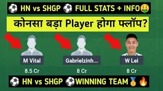 HN vs SHGP DREAM11 PREDICTION | HN vs SHGP DREAM11 TEAM | HN vs SHGP CHINESE SUPER LEAGUE #HN #SHGP