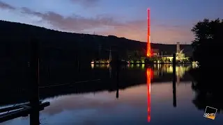 #NightofLight2020 | Schornstein am Cuno-Kraftwerk in Herdecke