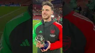 DECLAN RICE REACTS TO WINNING PLAYER OF THE MATCH VERSUS REAL MADRID AFTER 3-0 CHAMPIONS LEAGUE WIN!