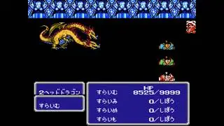 FF3 白魔ひとり旅 火のダーククリスタル　２ヘッドドラゴン戦