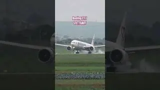 Mavi G&ouml;k Airlines Boeing 777 Landing at Stuttgart Airport