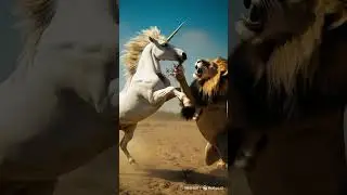 Unicorn vs. Lion #aiwildlife